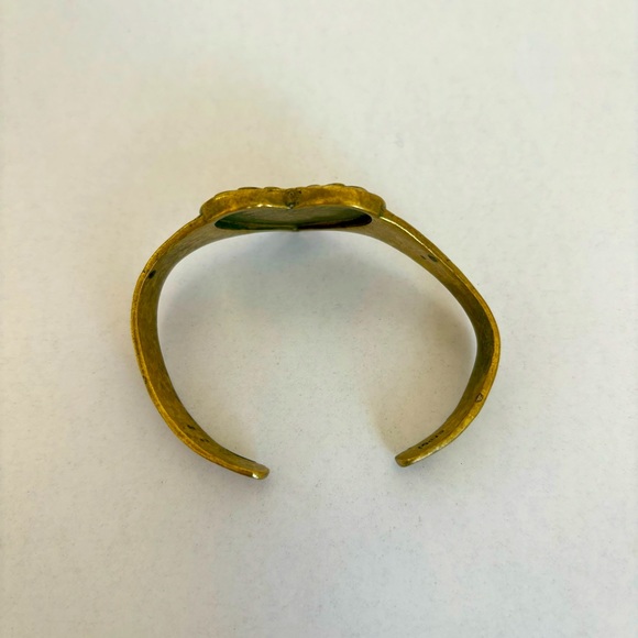 Chibi Jewels Heart Medallion Adjustable Brass Cuff Bracelet - Picture 8 of 12